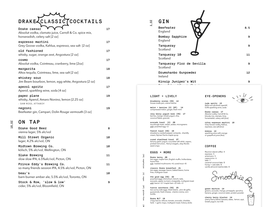 Drake menus from iMenuPro